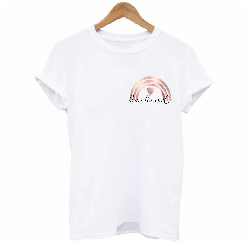 Be Kind - Rose Gold Rainbow Women's T-shirt