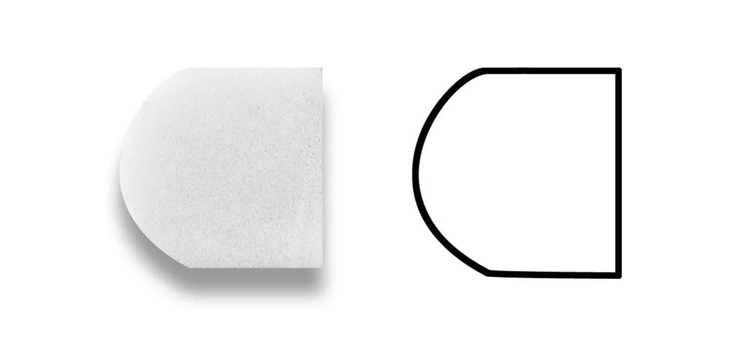 Bianco Venatino Marble 3/4 X 12 Polished Bullnose Liner- 4" Sample