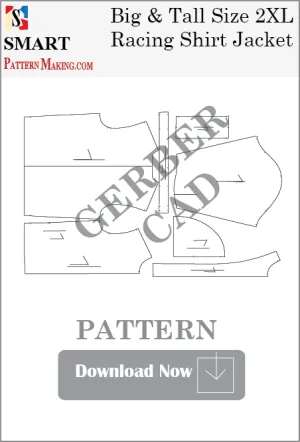Big and Tall Racing Shirt Jacket Downloadable Gerber/CAD Pattern