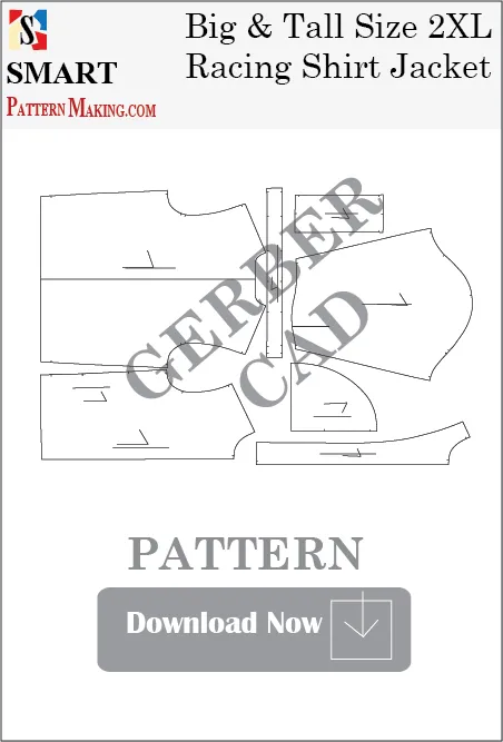 Big and Tall Racing Shirt Jacket Downloadable Gerber/CAD Pattern