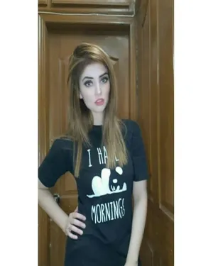 Black I Hate Mornings Printed T-Shirt For Women