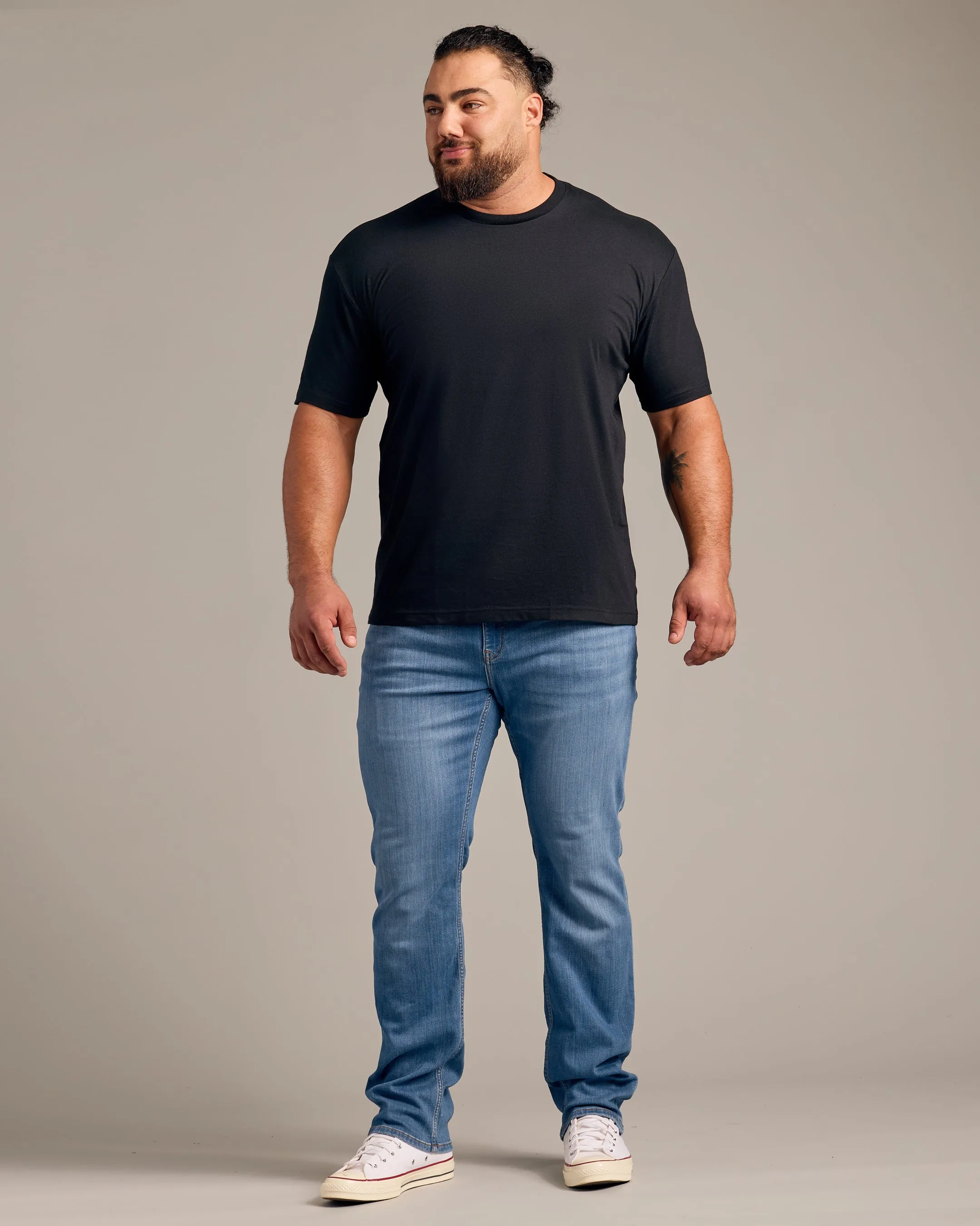 Black Short Sleeve Crew Neck Tee