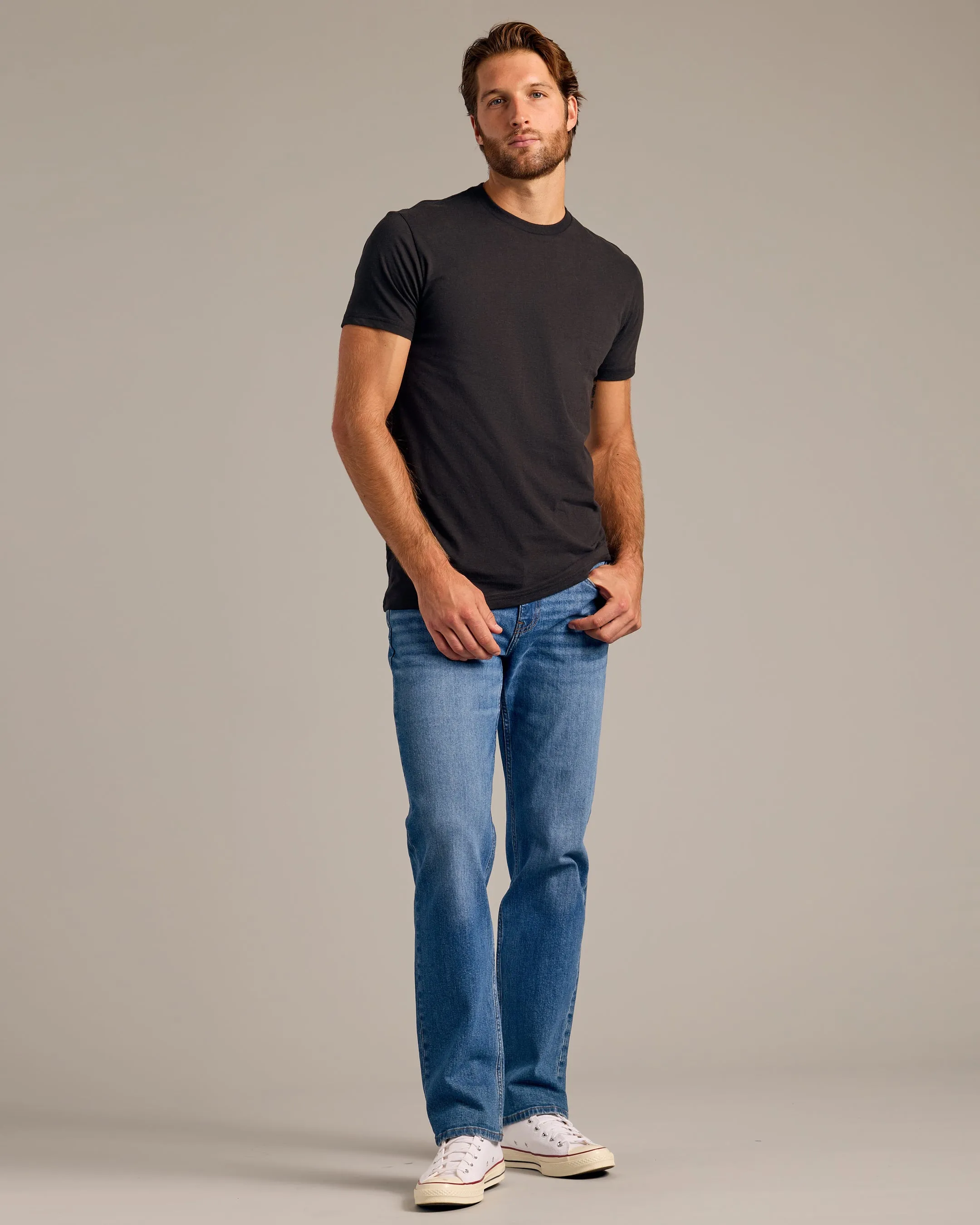 Black Short Sleeve Crew Neck Tee