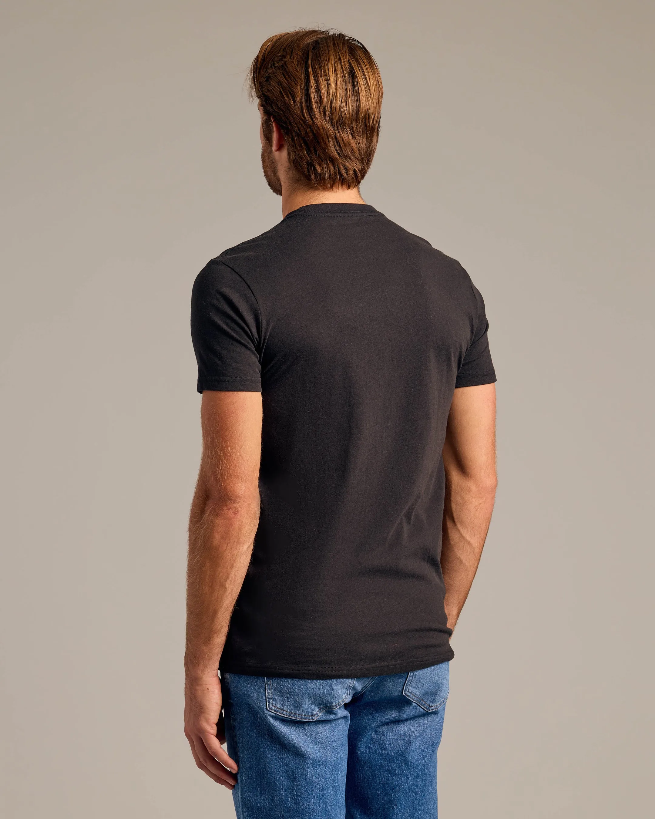 Black Short Sleeve Crew Neck Tee