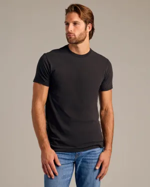 Black Short Sleeve Crew Neck Tee