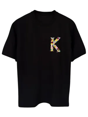 Black - Unisex Hand Embroidered Oversize T-Shirt