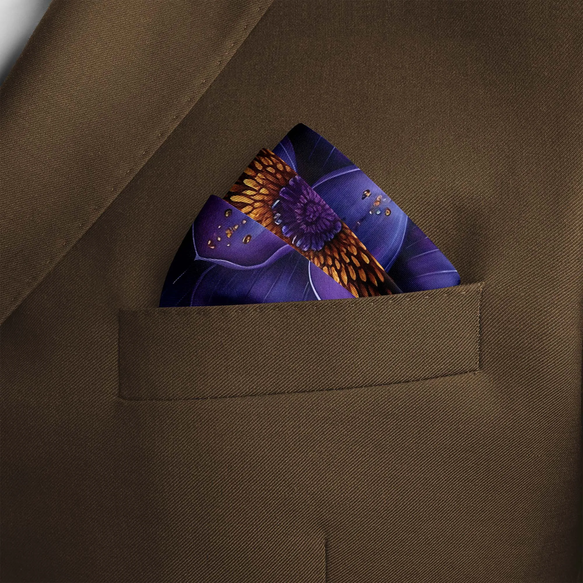 BLUE EXOTIC SILK POCKET SQUARE