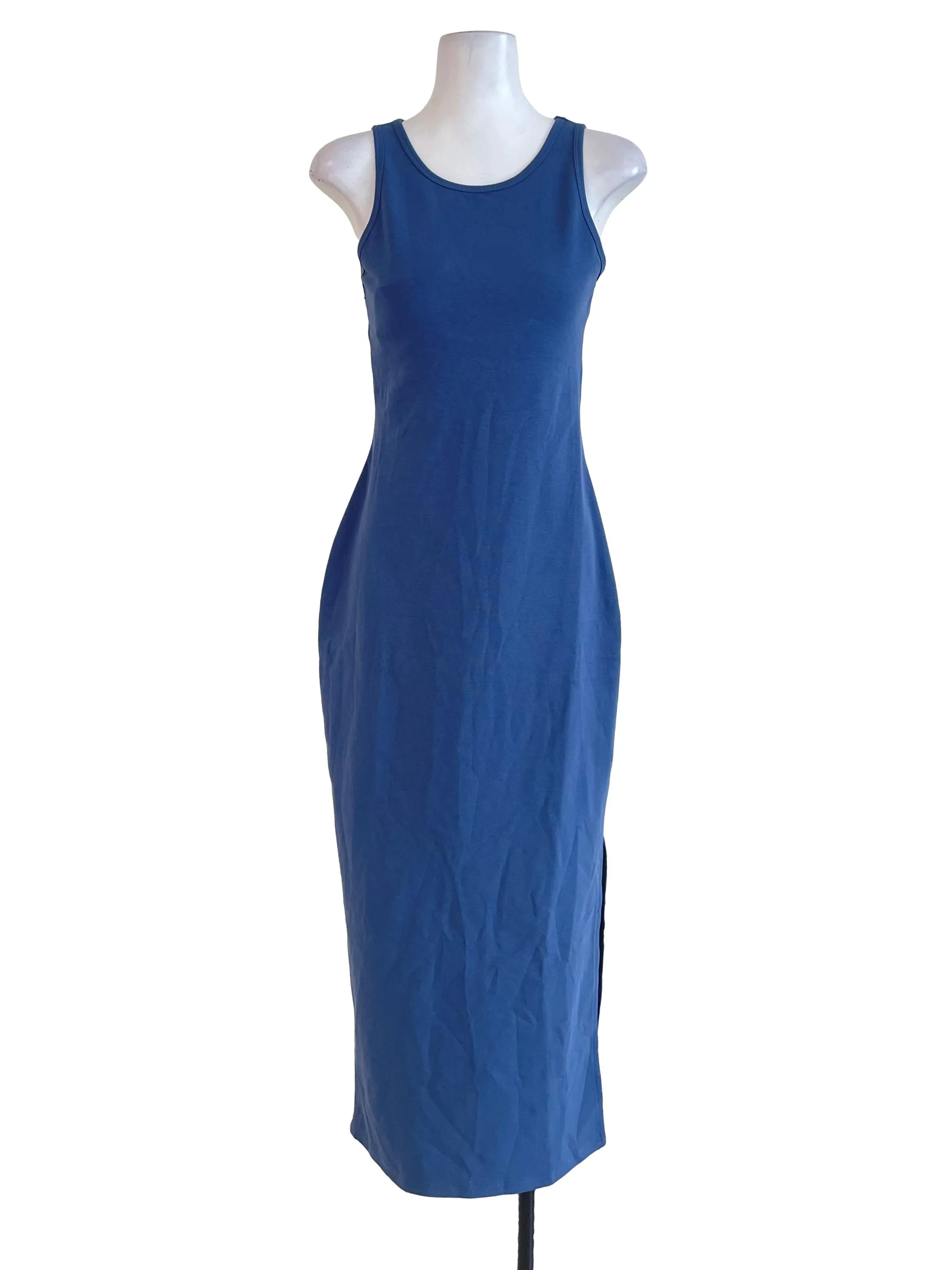 Blue Fitted Tank Dress