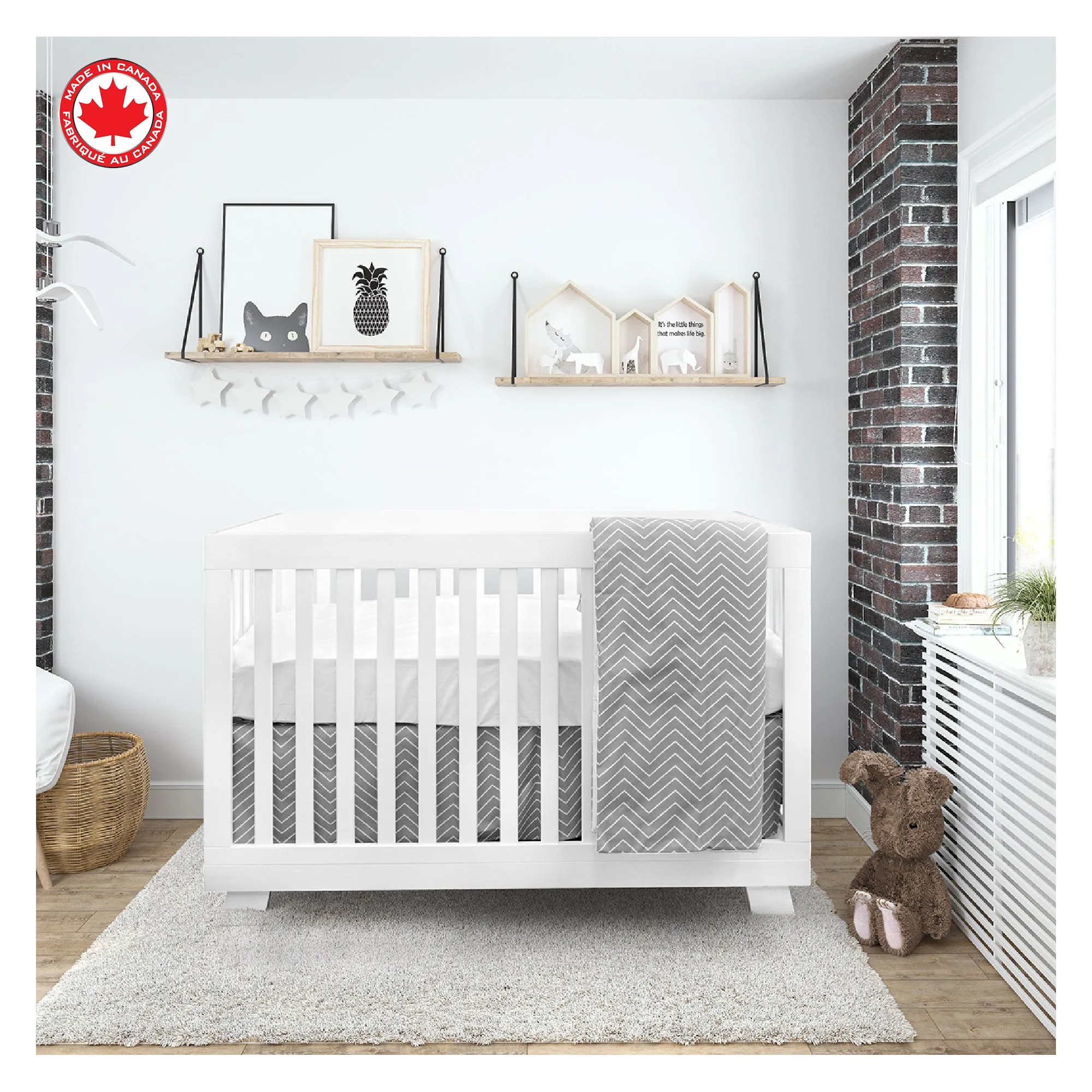 Boobeyeh baby crib bedding set for girls - 4-piece cozy nursery set