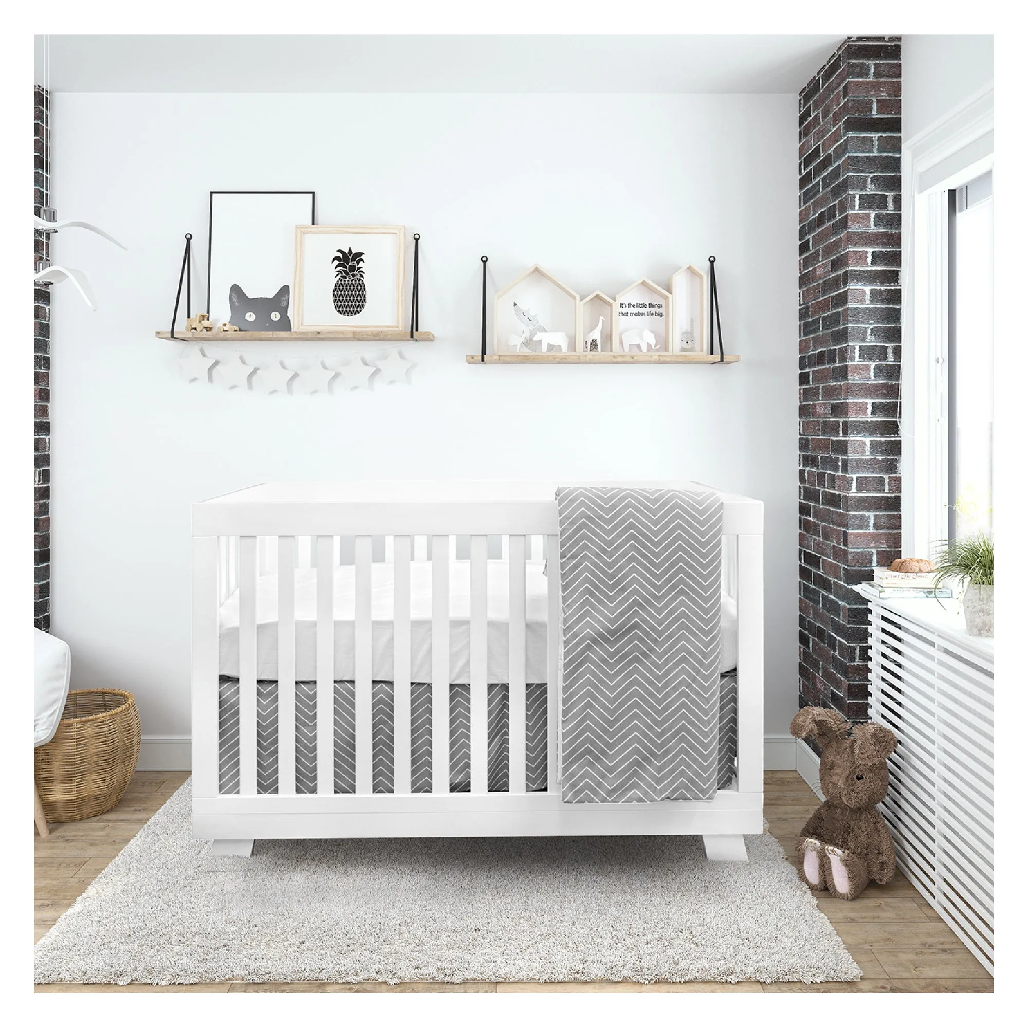 Boobeyeh baby crib bedding set for girls - 4-piece cozy nursery set