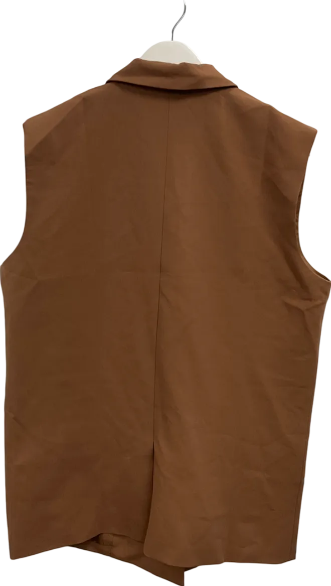 boohooMan Brown Relaxed Fit Sleeveless Suit Jacket UK 38" CHEST