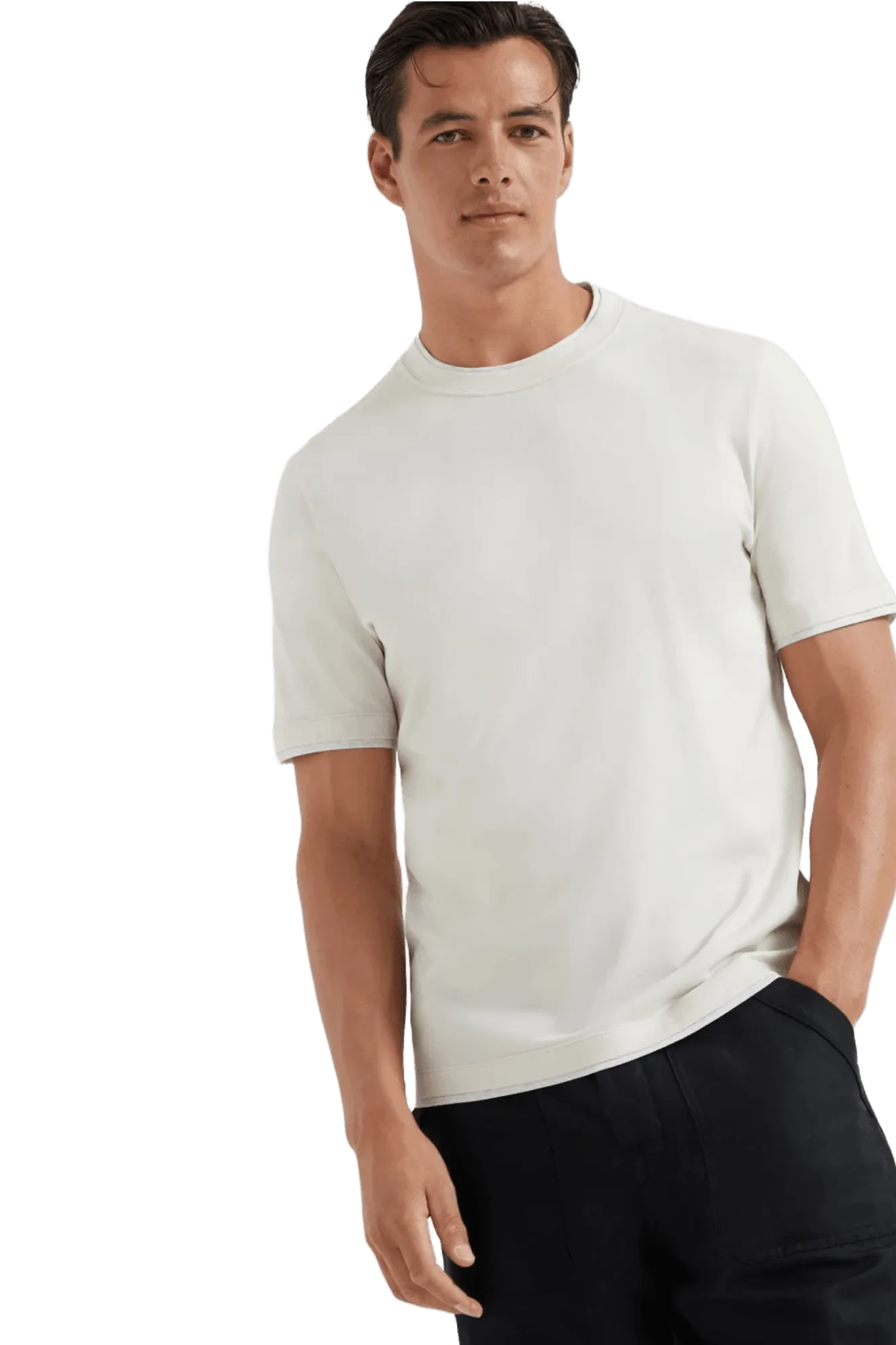 Brunello Cucinelli Men's Cotton Jersey Crew Neck T-shirt With Faux-layering