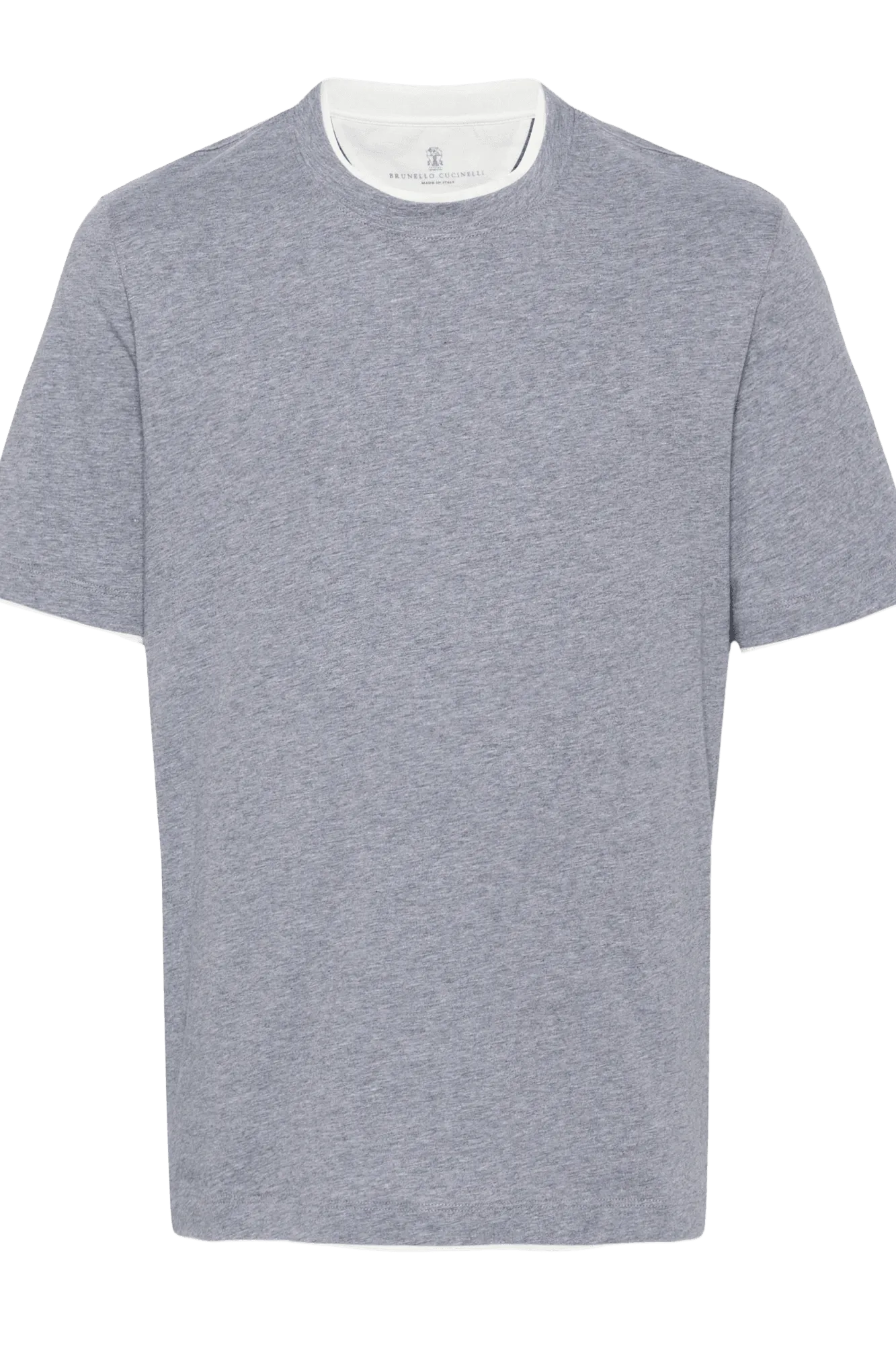 Brunello Cucinelli Men's Cotton Jersey Crew Neck T-shirt With Faux-layering