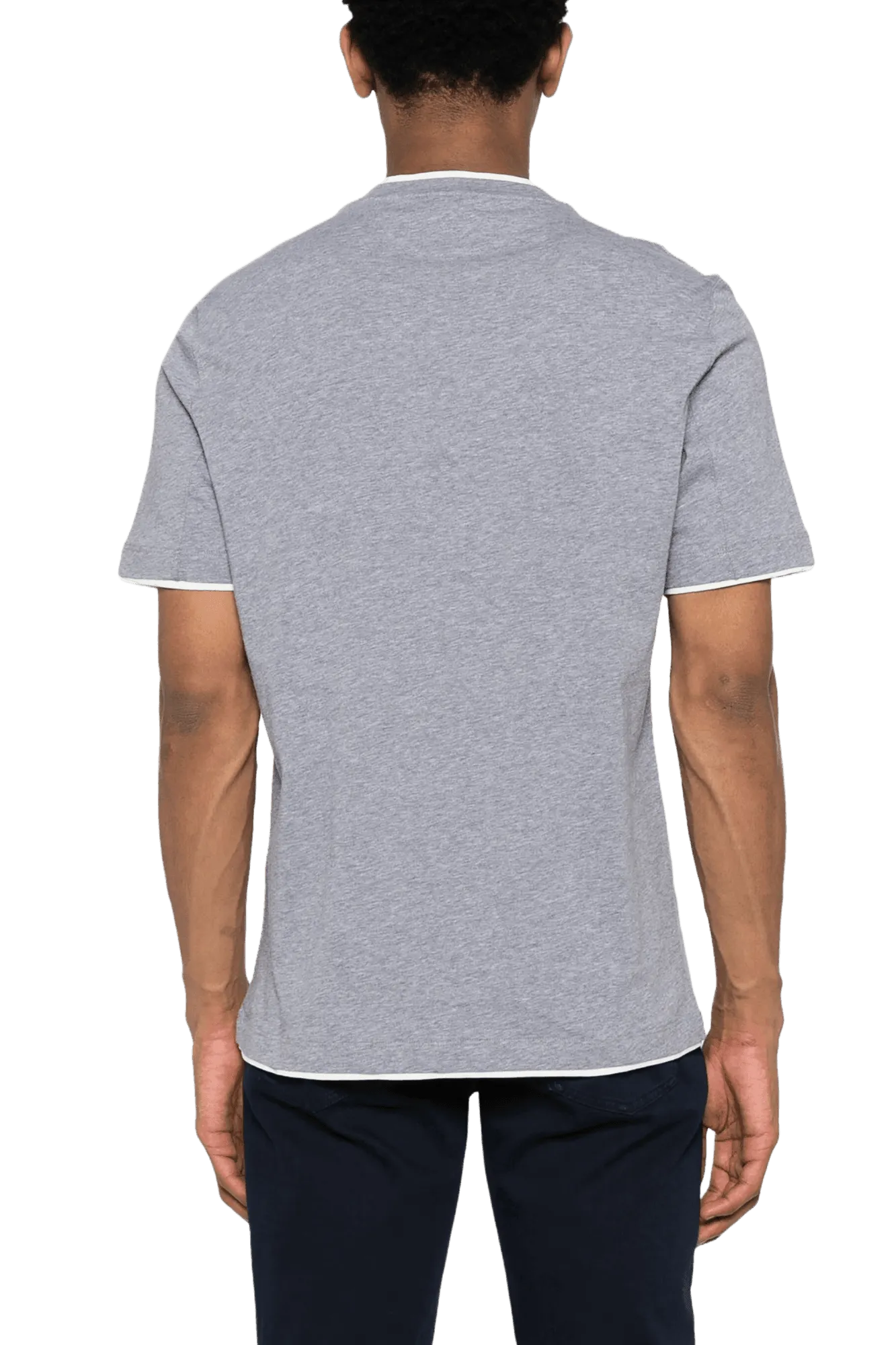 Brunello Cucinelli Men's Cotton Jersey Crew Neck T-shirt With Faux-layering