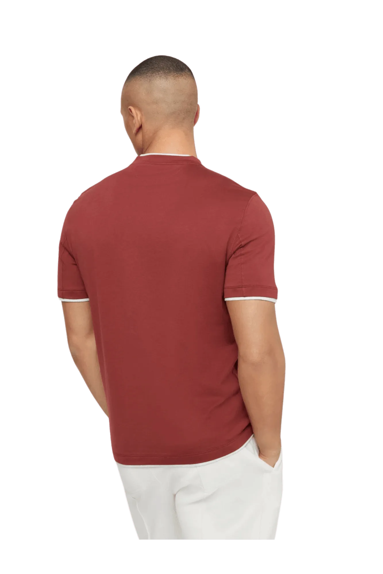 Brunello Cucinelli Men's Cotton Jersey Crew Neck T-shirt With Faux-layering
