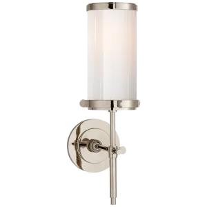 Bryant Bath Sconce in Polished Nickel with White Glass