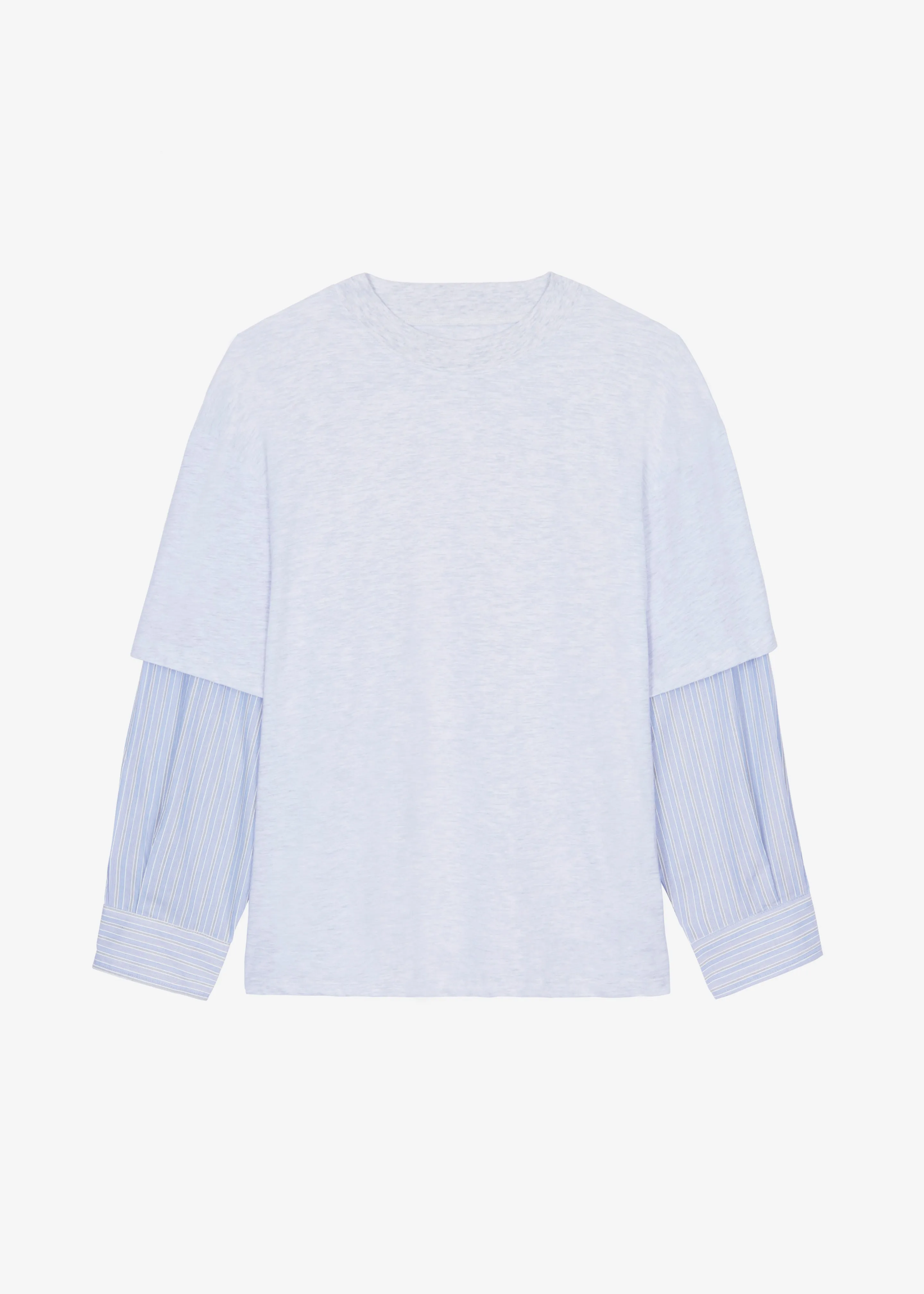 Bryton Layered Tee - Light Grey/Blue