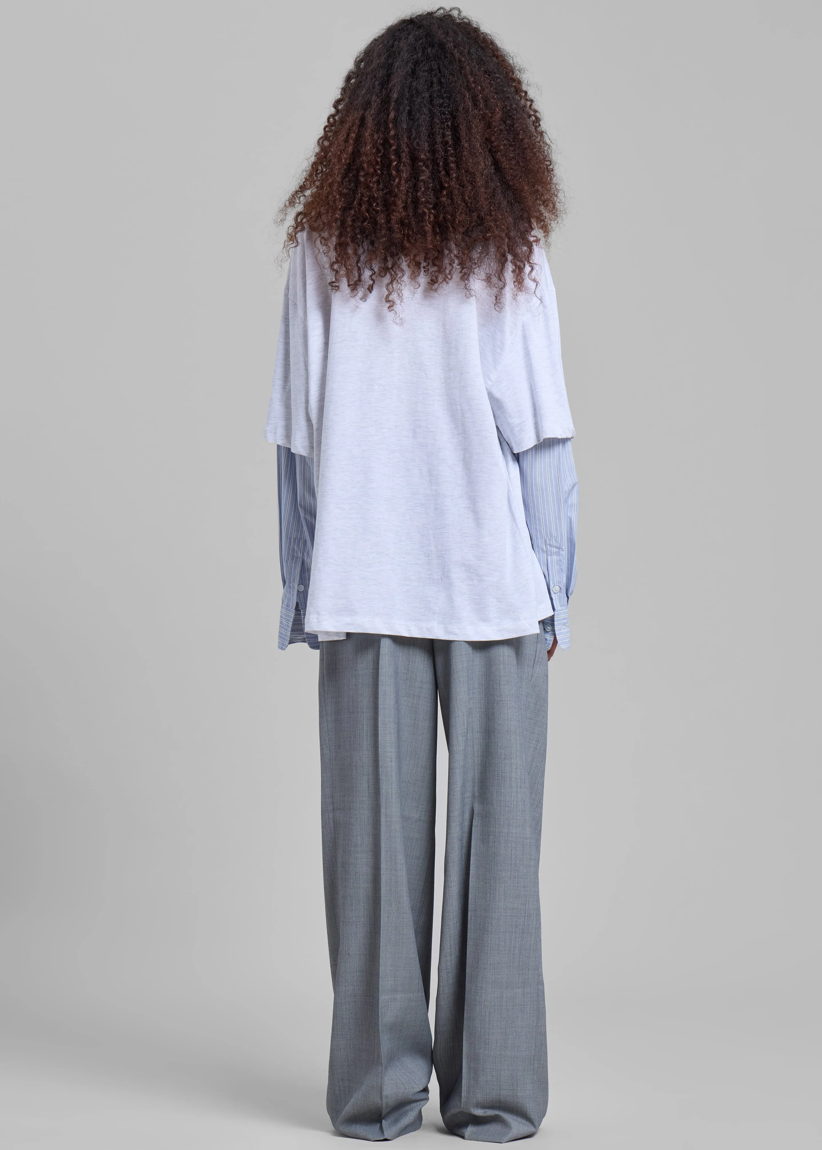 Bryton Layered Tee - Light Grey/Blue