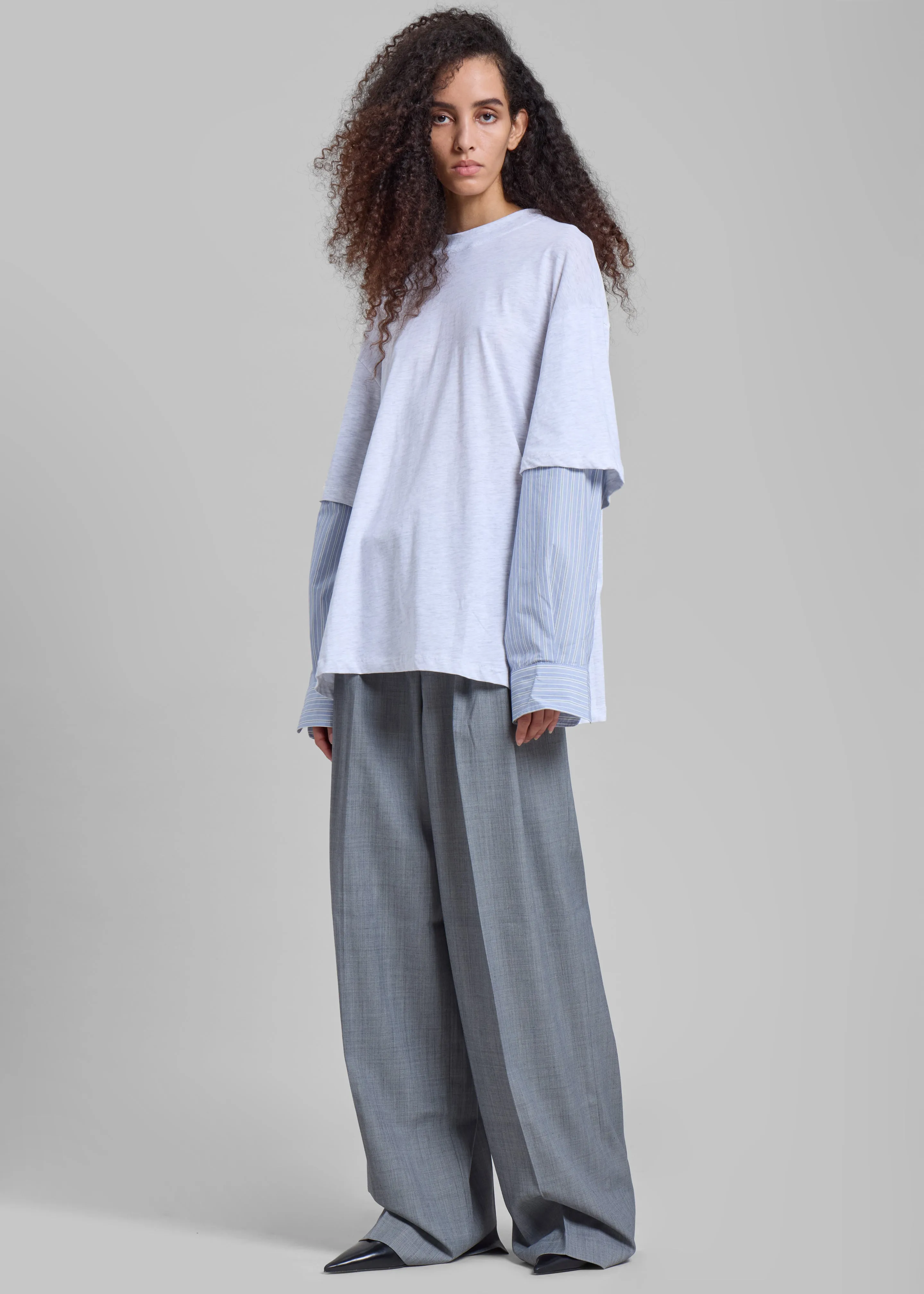 Bryton Layered Tee - Light Grey/Blue