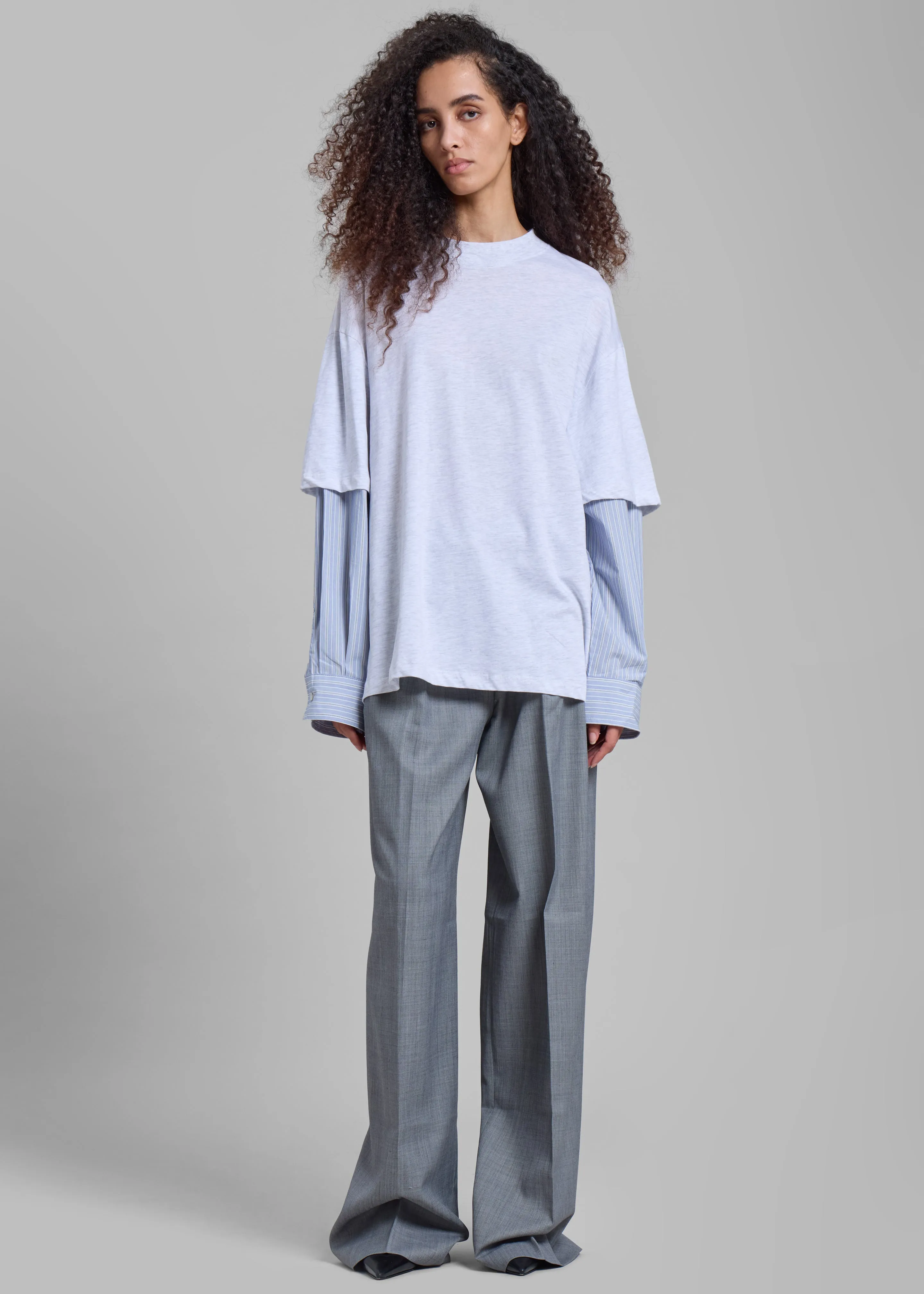 Bryton Layered Tee - Light Grey/Blue