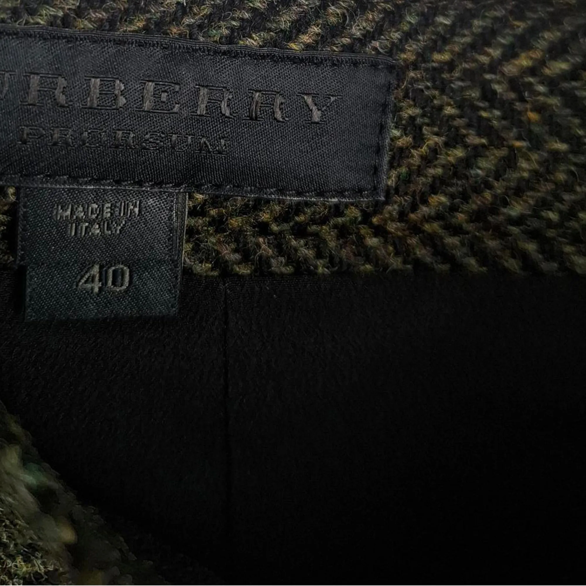 Burberry Prorsum Ruffled Midi Pencil Skirt in Green Wool