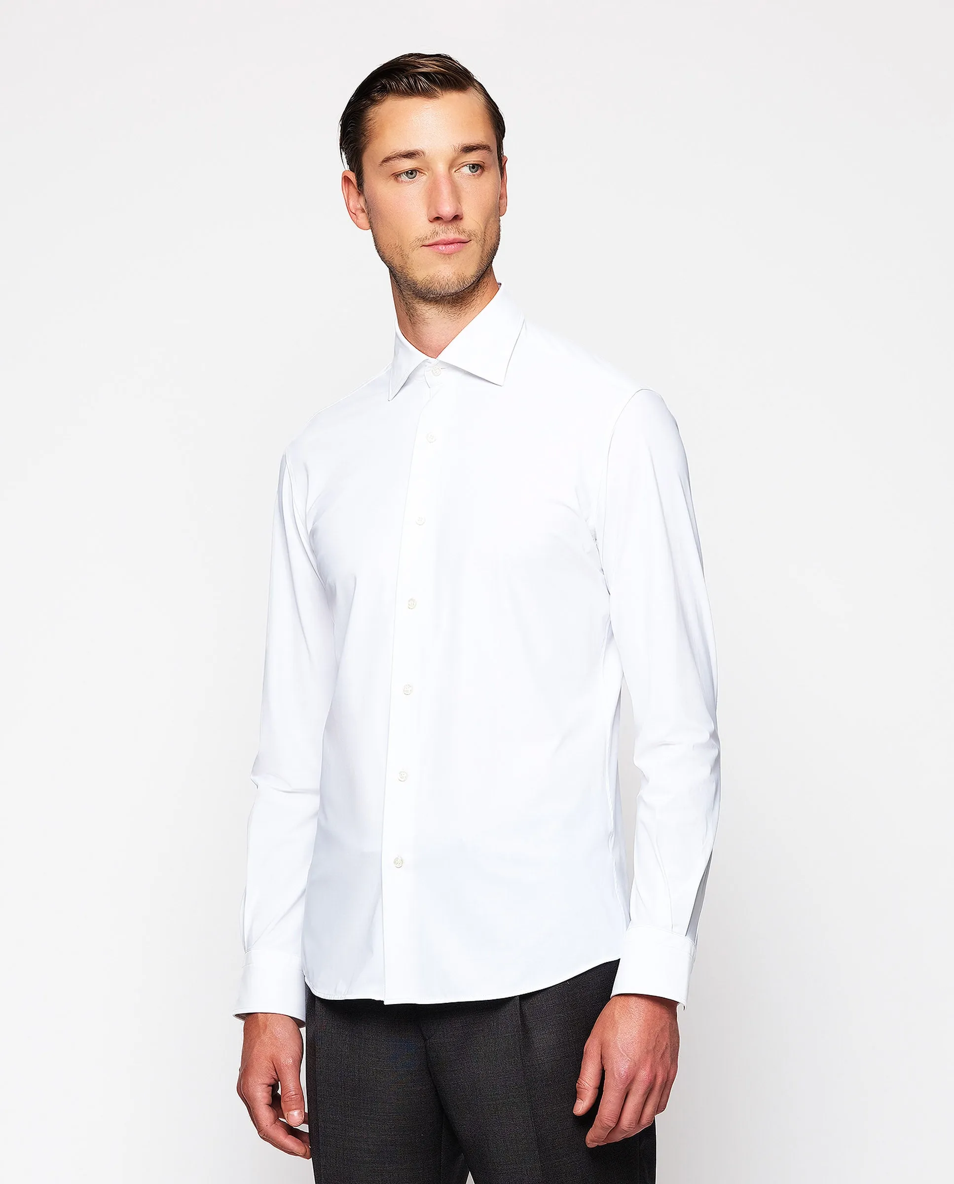 Camisa vestir técnica tailored fit blanca