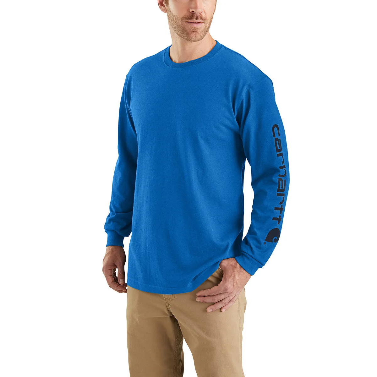 Carhartt K231-SNSLF24 Men's Loose Fit Heavyweight LS Logo Sleeve Graphic T-Shirt
