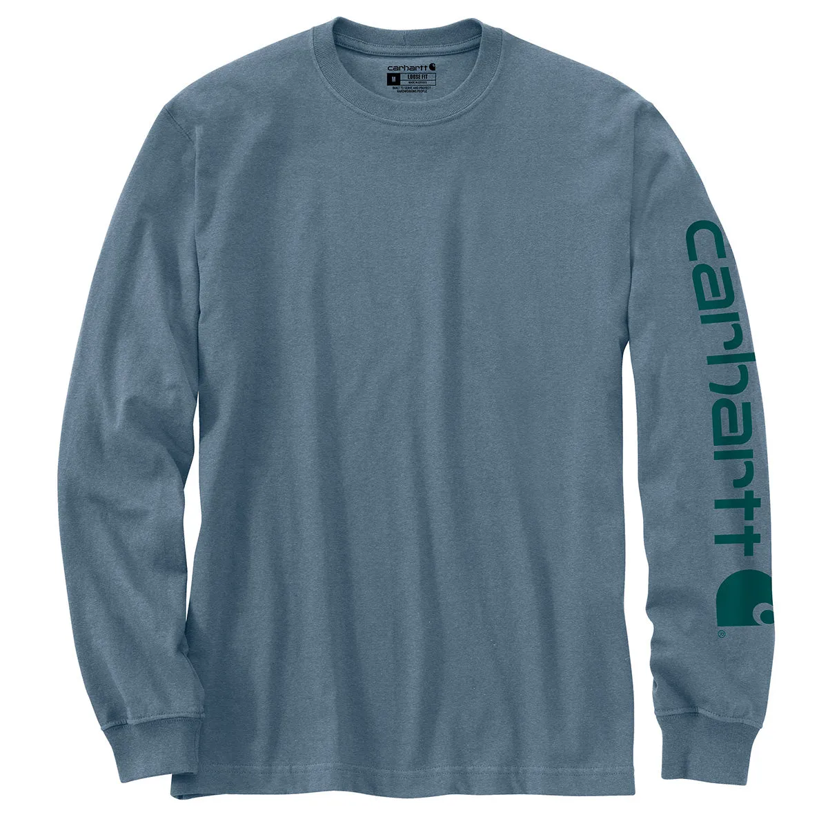 Carhartt K231-SNSLF24 Men's Loose Fit Heavyweight LS Logo Sleeve Graphic T-Shirt