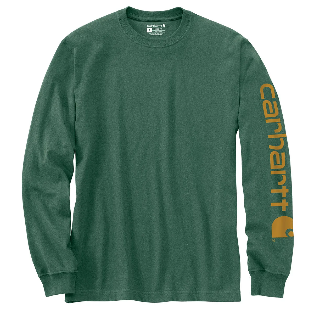 Carhartt K231-SNSLF24 Men's Loose Fit Heavyweight LS Logo Sleeve Graphic T-Shirt