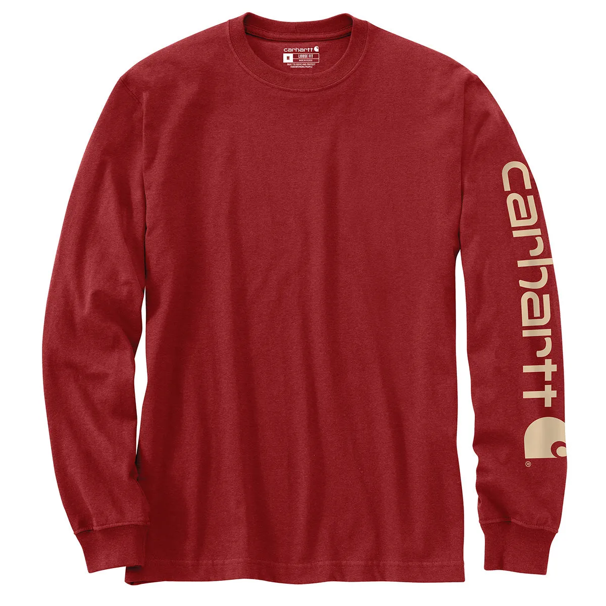 Carhartt K231-SNSLF24 Men's Loose Fit Heavyweight LS Logo Sleeve Graphic T-Shirt