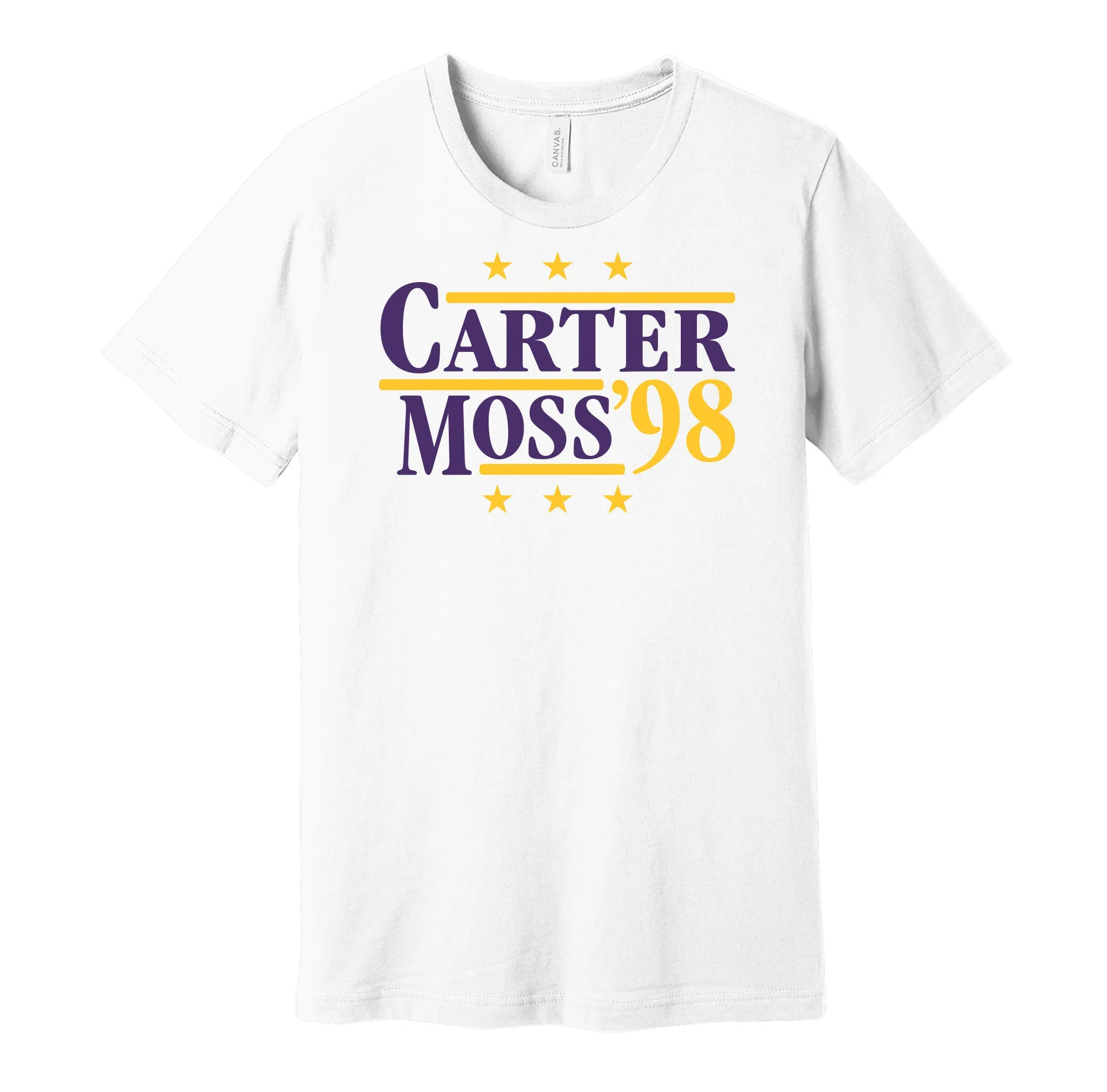 Carter & Moss '98 - Minnesota Legends Political Campaign Parody T-Shirt - Hyper Than Hype Shirts
