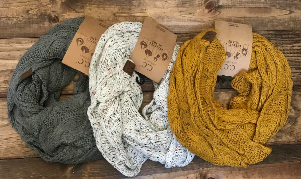 C.C Brand Confetti Knit Cable Infinity Scarf