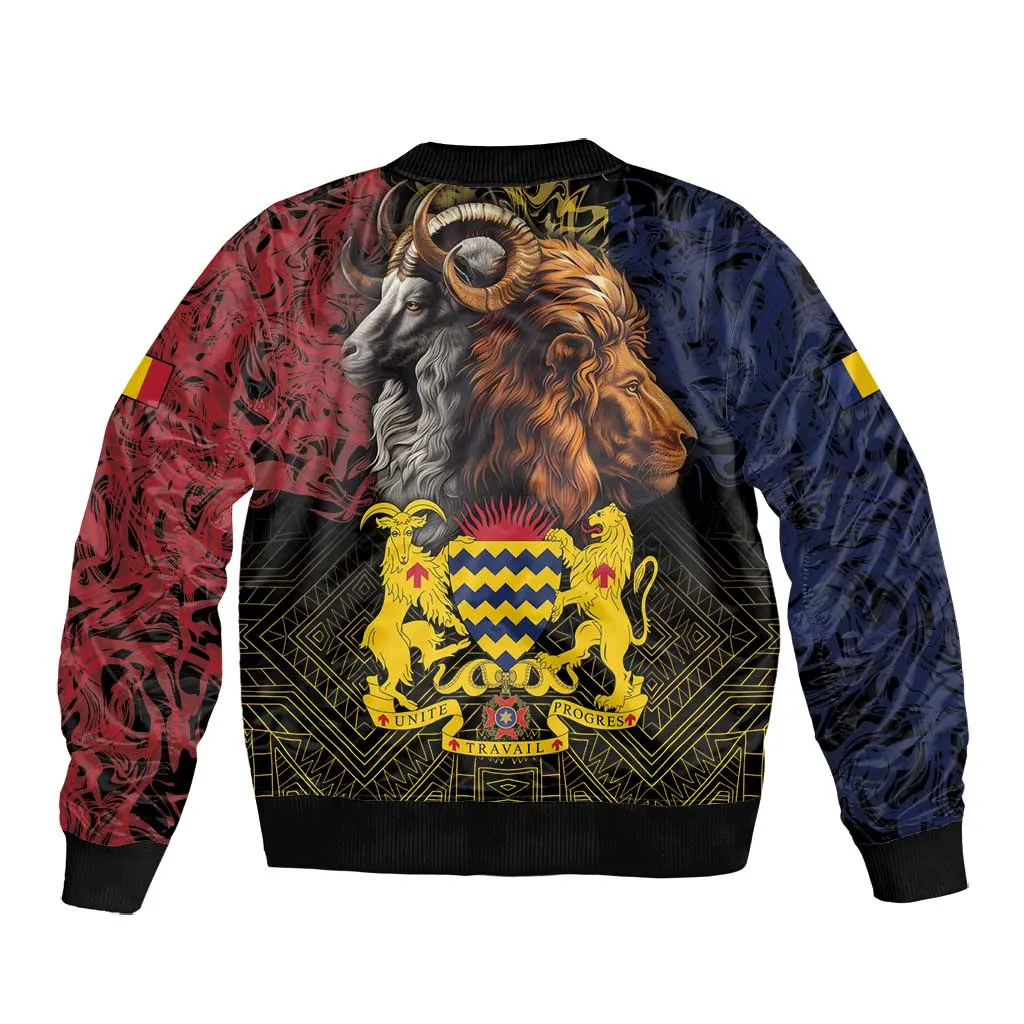 Chad Independence Day 1960 Bomber Jacket Tchad Goat and Lion African Pattern LT01