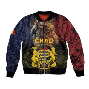 Chad Independence Day 1960 Bomber Jacket Tchad Goat and Lion African Pattern LT01