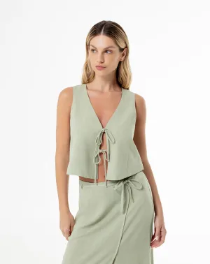 Chaleco loose fit sin capucha verde