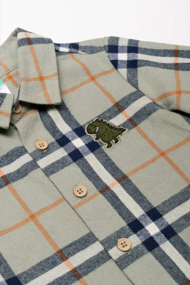 Check Long Sleeve Shirt Green