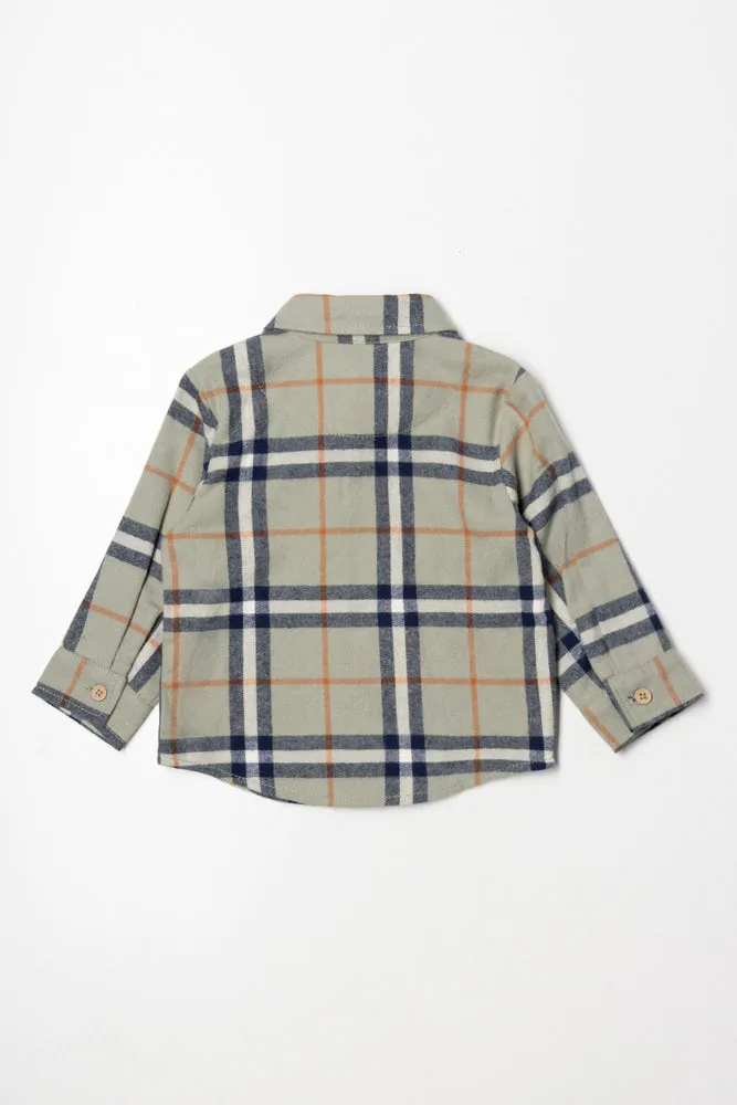 Check Long Sleeve Shirt Green