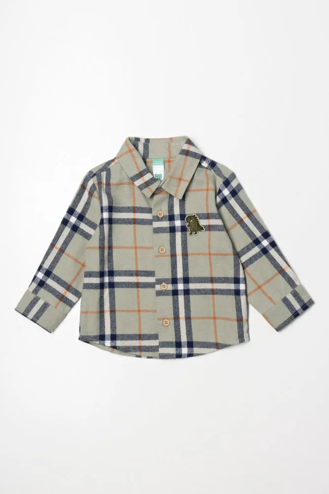 Check Long Sleeve Shirt Green