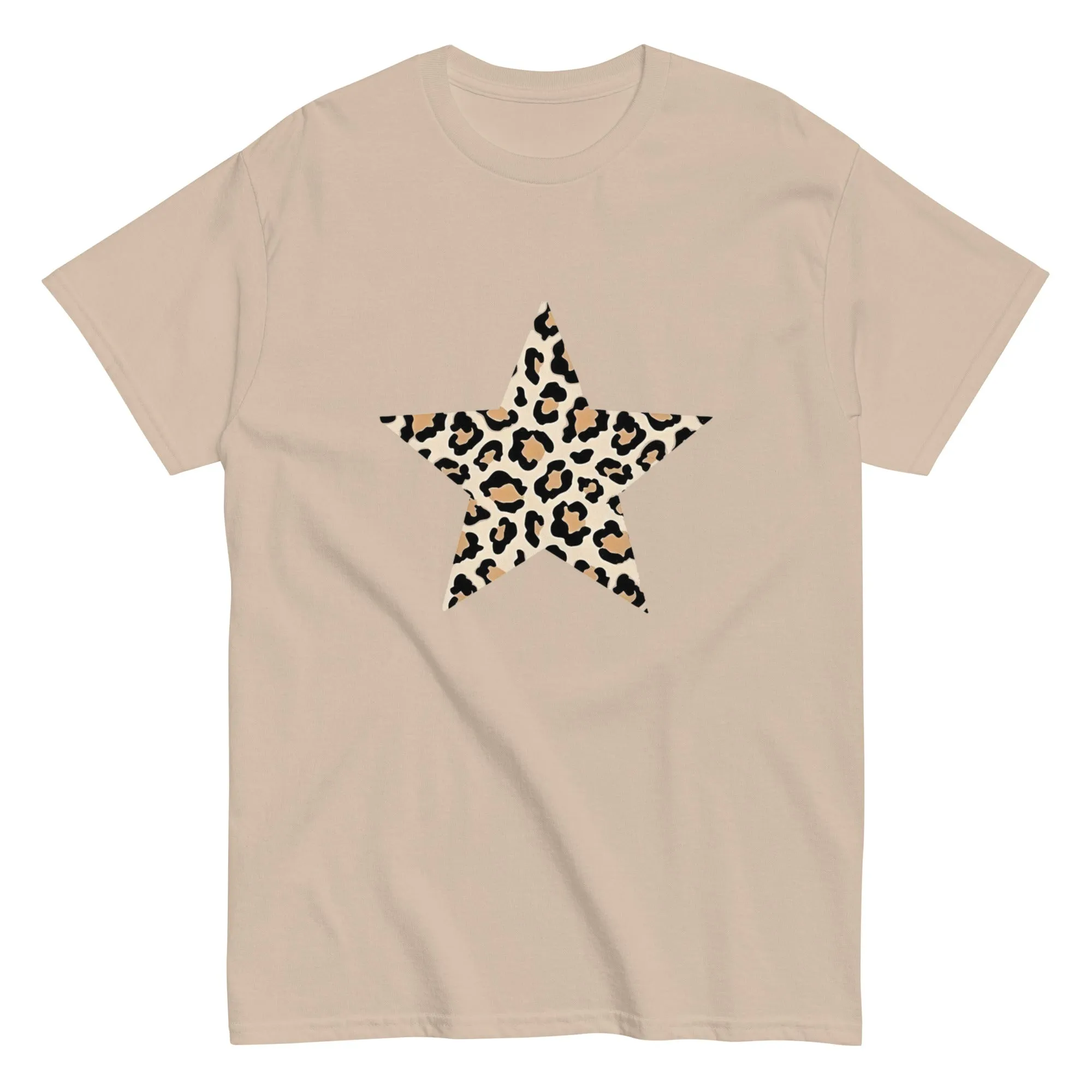 Cheetah Print Star Shirt Graphic Tee Men and Women