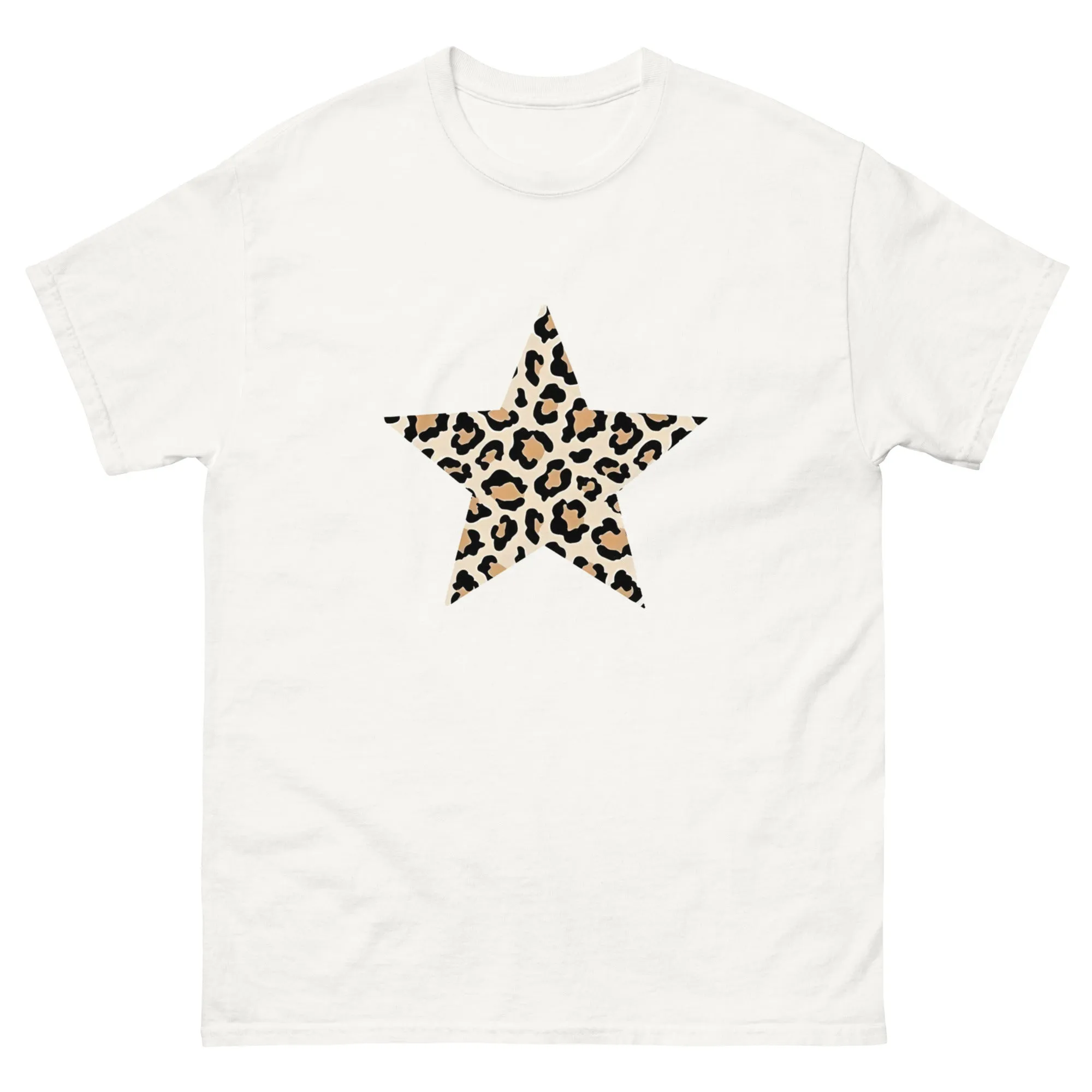 Cheetah Print Star Shirt Graphic Tee Men and Women
