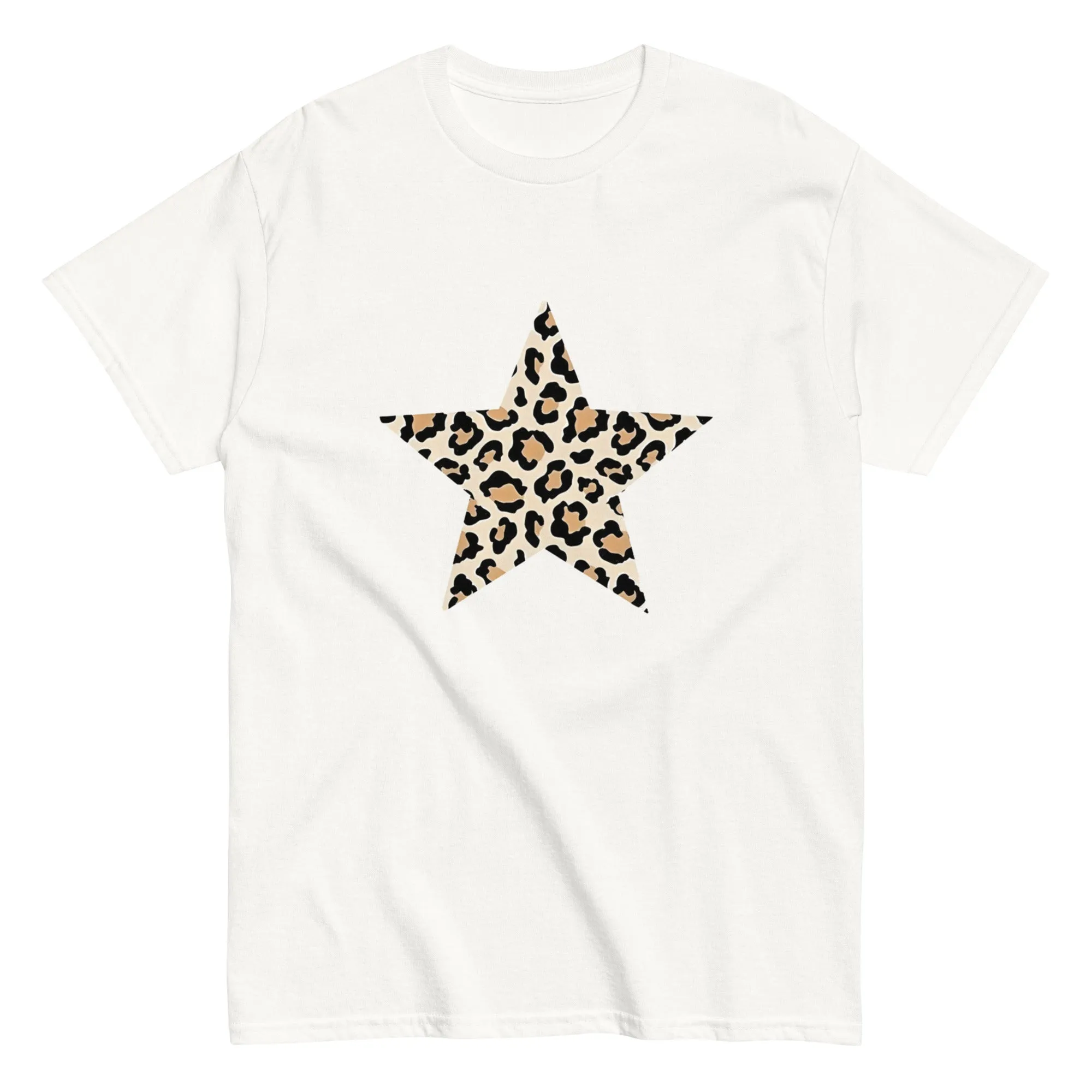 Cheetah Print Star Shirt Graphic Tee Men and Women