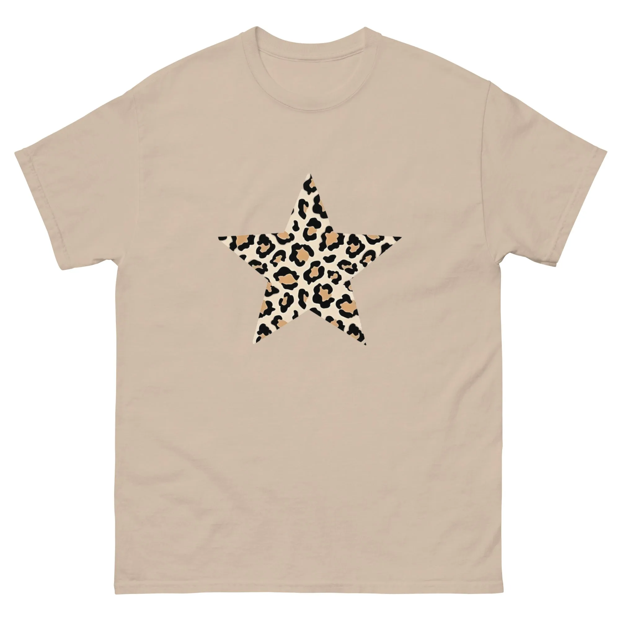Cheetah Print Star Shirt Graphic Tee Men and Women
