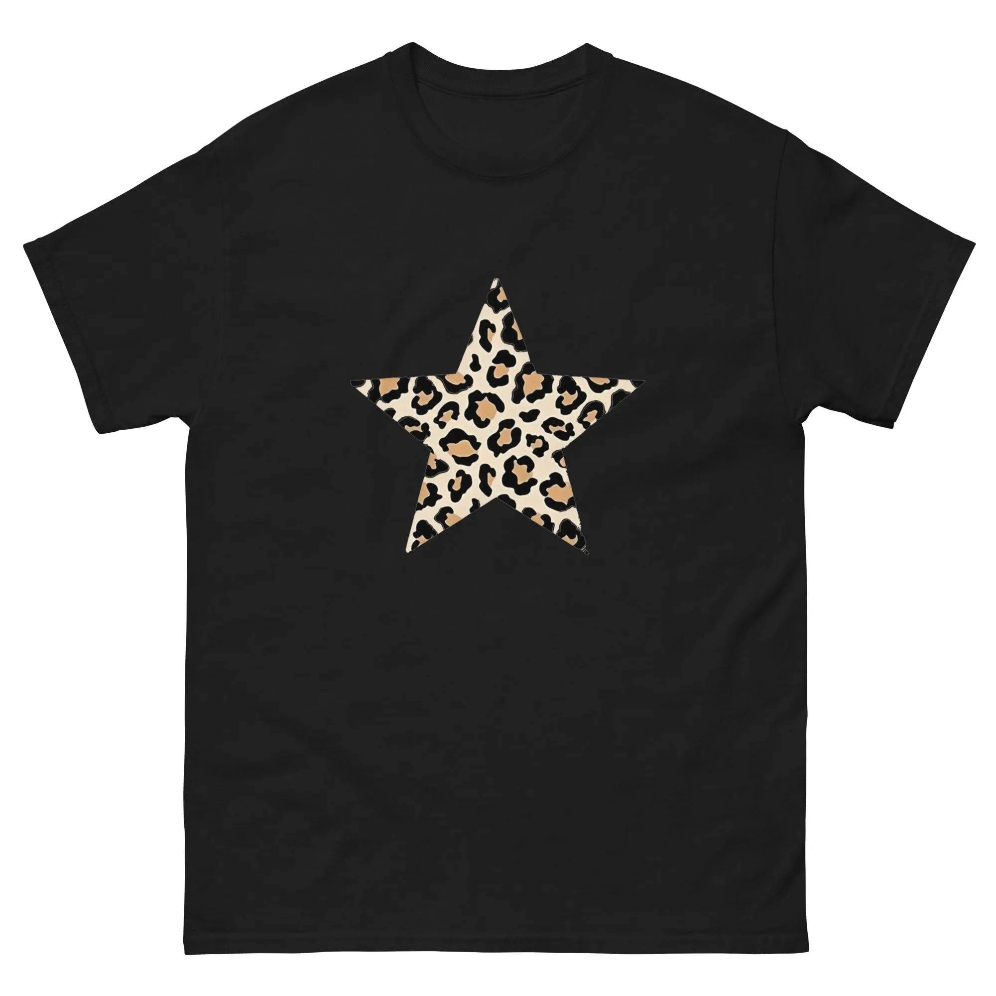 Cheetah Print Star Shirt Graphic Tee Men and Women