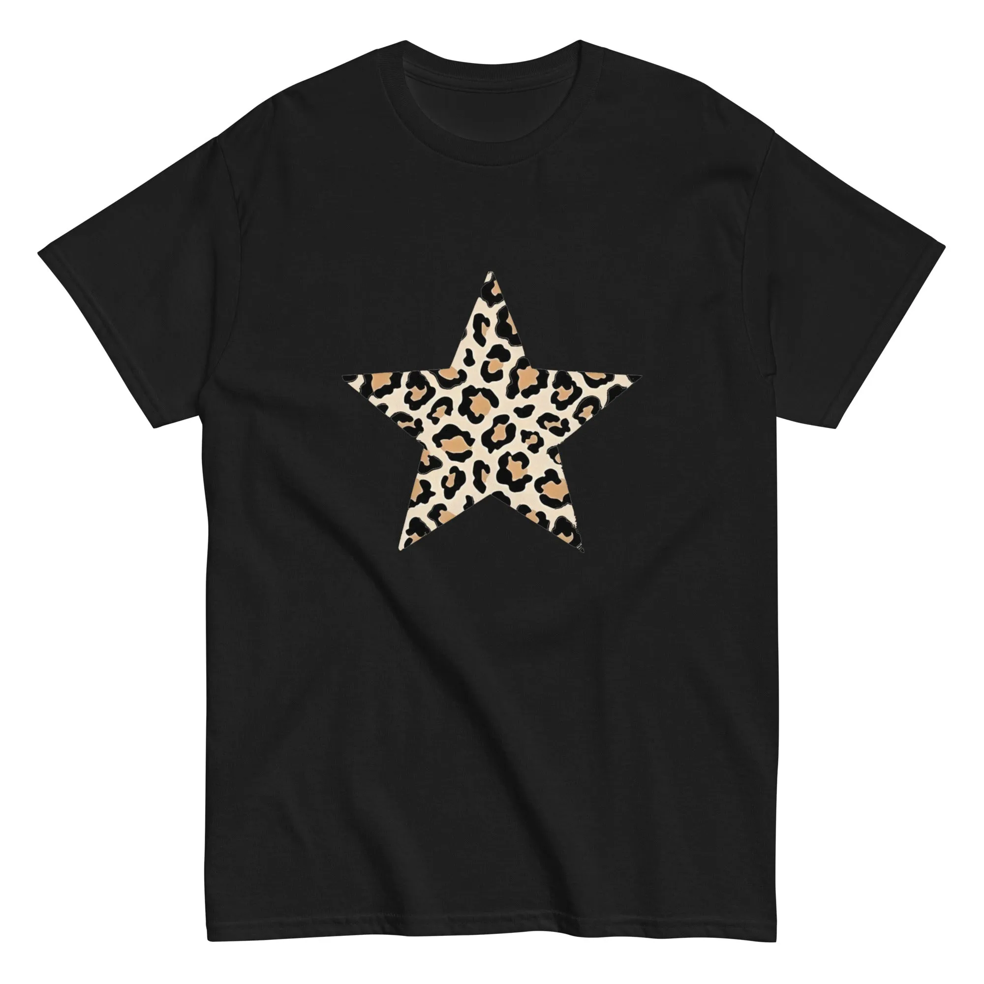 Cheetah Print Star Shirt Graphic Tee Men and Women