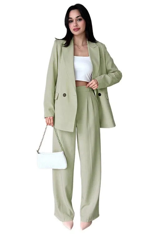 Chic Authority Suit Set Sky Blue
