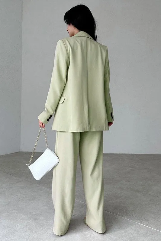 Chic Authority Suit Set Sky Blue