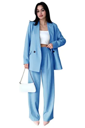 Chic Authority Suit Set Sky Blue