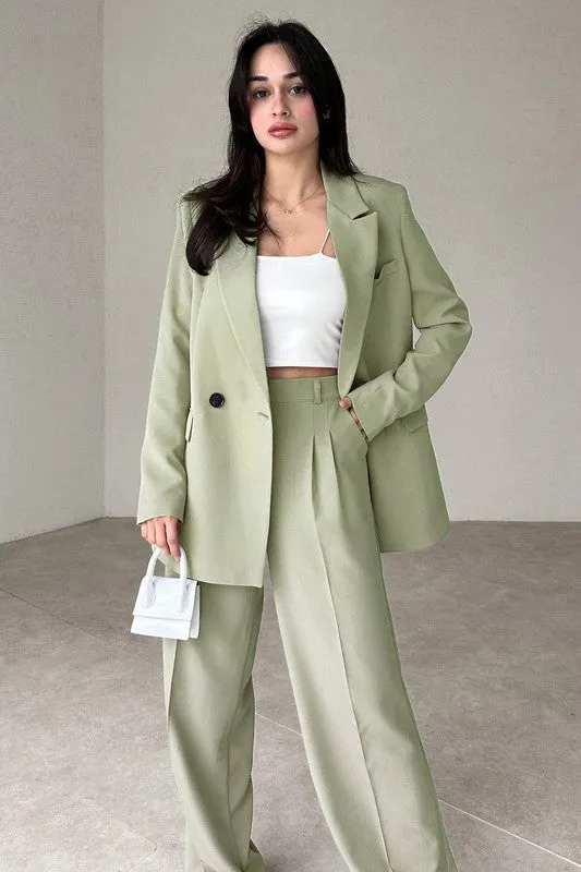 Chic Authority Suit Set Sky Blue