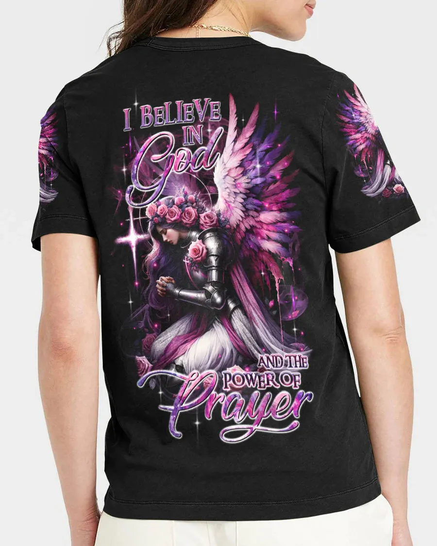 Christianartbag 3D T-Shirt For Women, I Believe In God Warrior Women's All Over Print Shirt, Christian Shirt, Faithful Fashion, 3D Printed Shirts for Christian Women, CABDS02261223