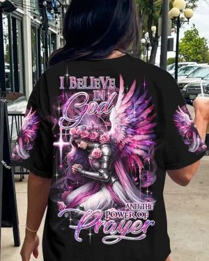 Christianartbag 3D T-Shirt For Women, I Believe In God Warrior Women's All Over Print Shirt, Christian Shirt, Faithful Fashion, 3D Printed Shirts for Christian Women, CABDS02261223